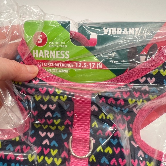 NWT Vibrant Life Harness. Pink & Navy with hearts & bow Small (up to 15 pounds) - Picture 5 of 9